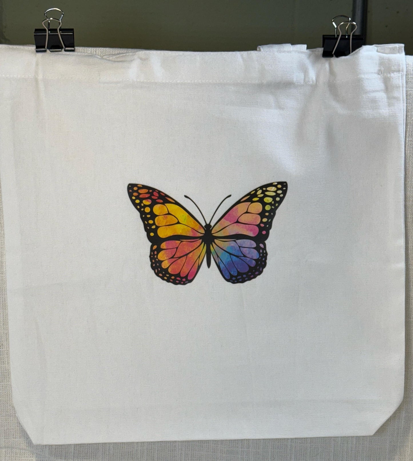 Rainbow Butterfly Canvas Tote Bag β Eco-Friendly Reusable Bag