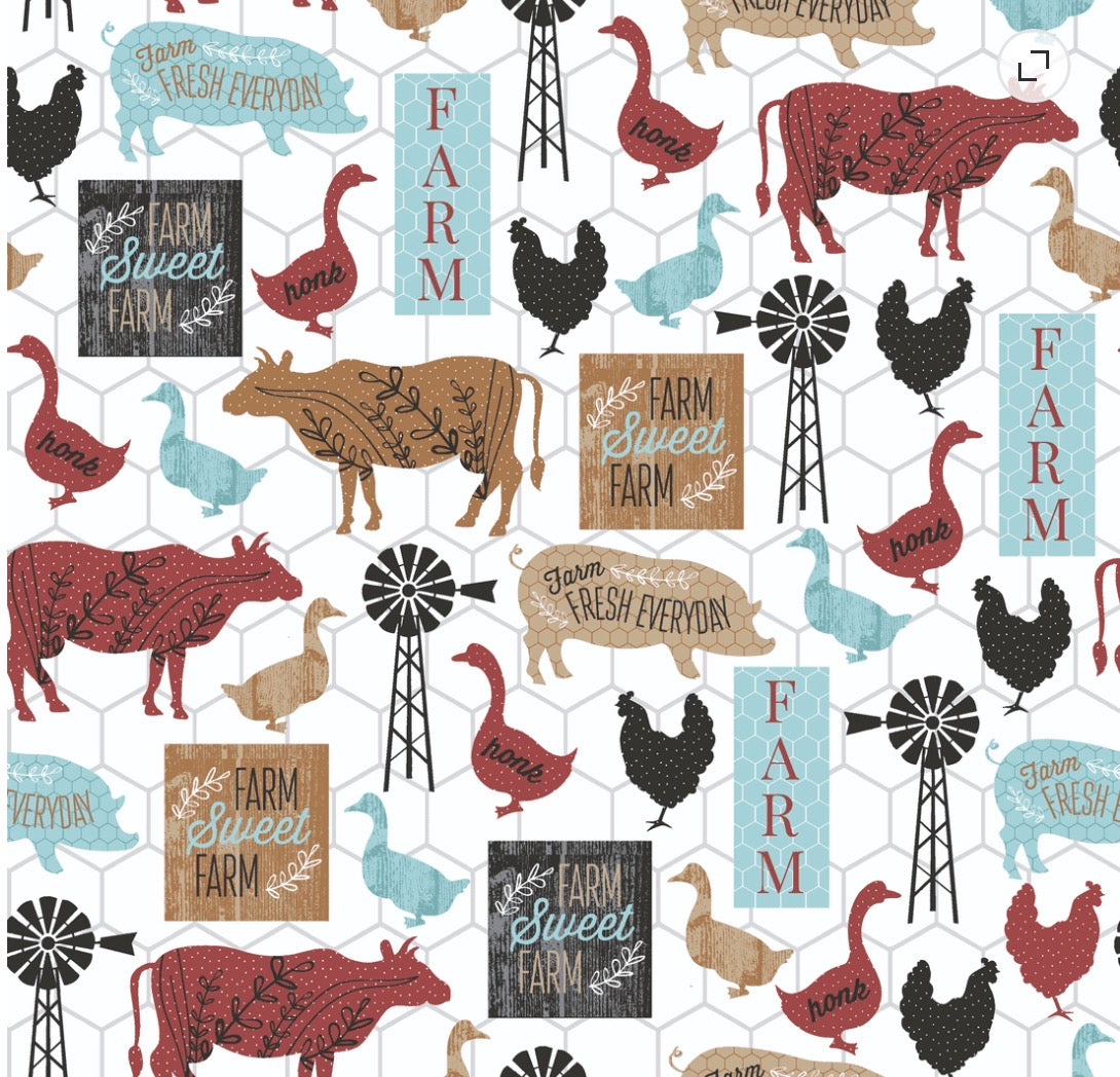 Farm Fresh Country Reusable Beeswax Bread Wrap – 18” x 22”