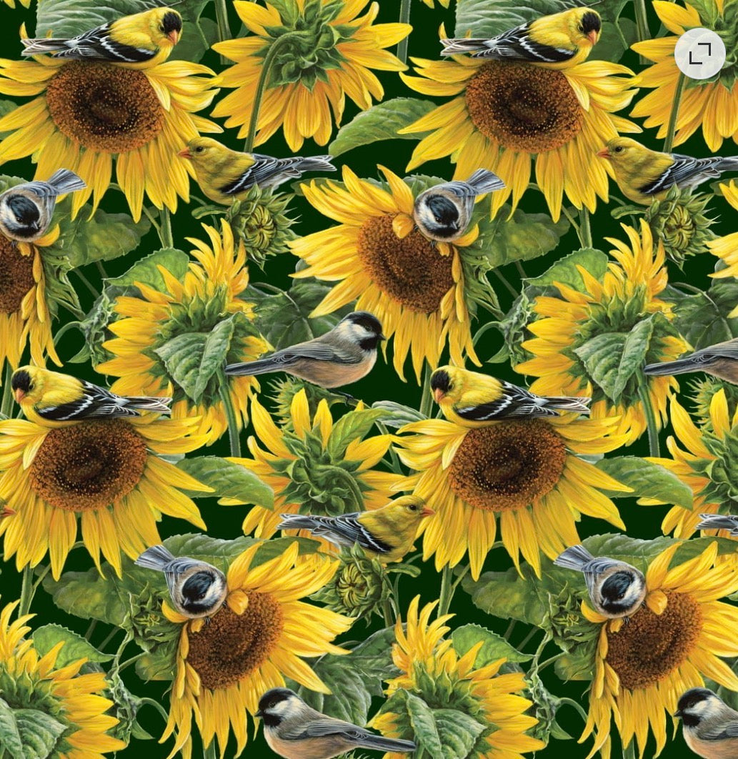 Sunflower & Songbirds Reusable Beeswax Wraps – 2 Pack, 12” x 12”