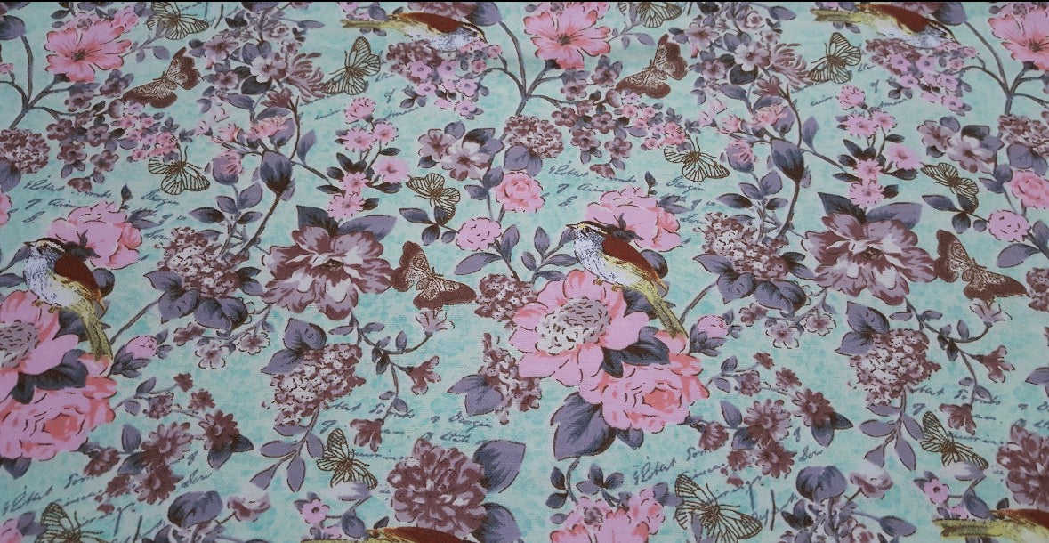 Vintage Garden Bird & Floral Reusable Paper Towels – Set of 6