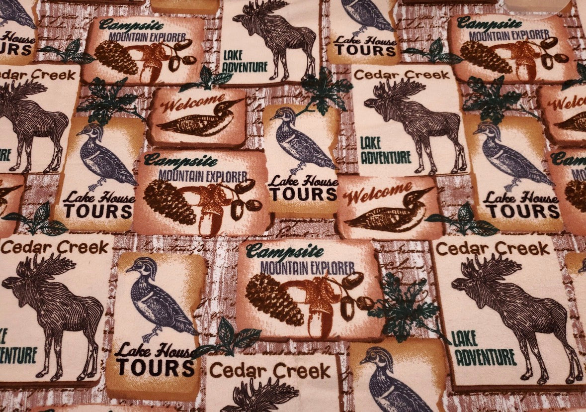 Rustic Lake & Campsite 2-Ply Reusable Dish Towels – Moose & Woodland Design