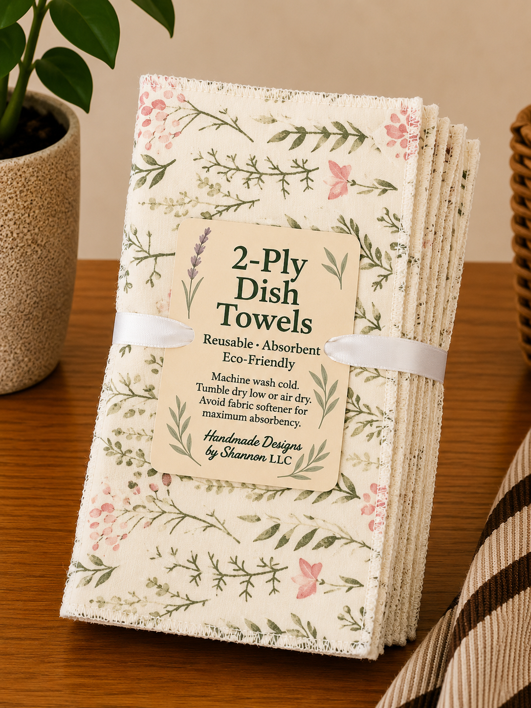 Handmade 2-Ply Dish Towels – 2-Pack Seasonal & Everyday Prints