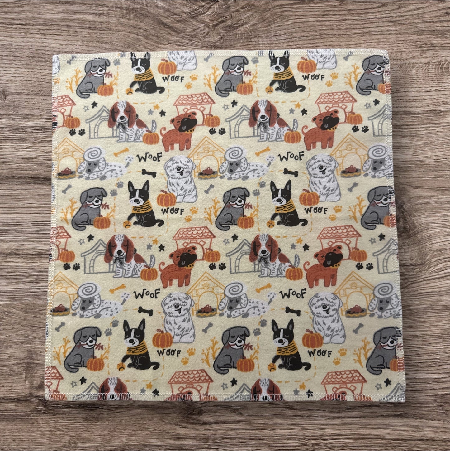 Reusable Paper Towels – Fall Dog Print (6-Pack) | Eco-Friendly Autumn Kitchen