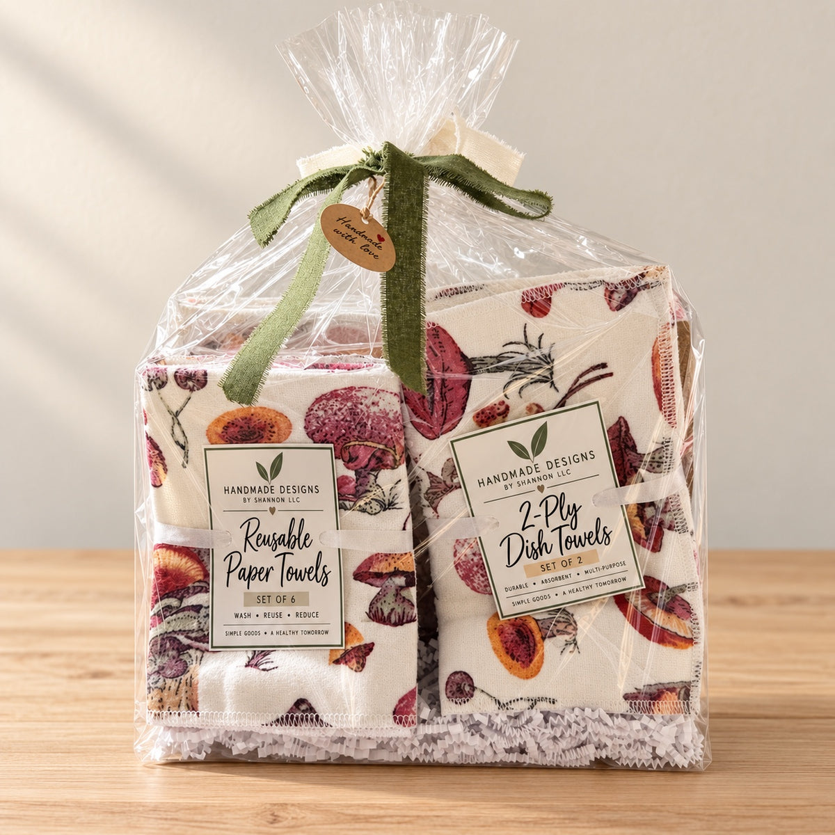 Mushroom & Butterfly Reusable Kitchen Towel Gift Set