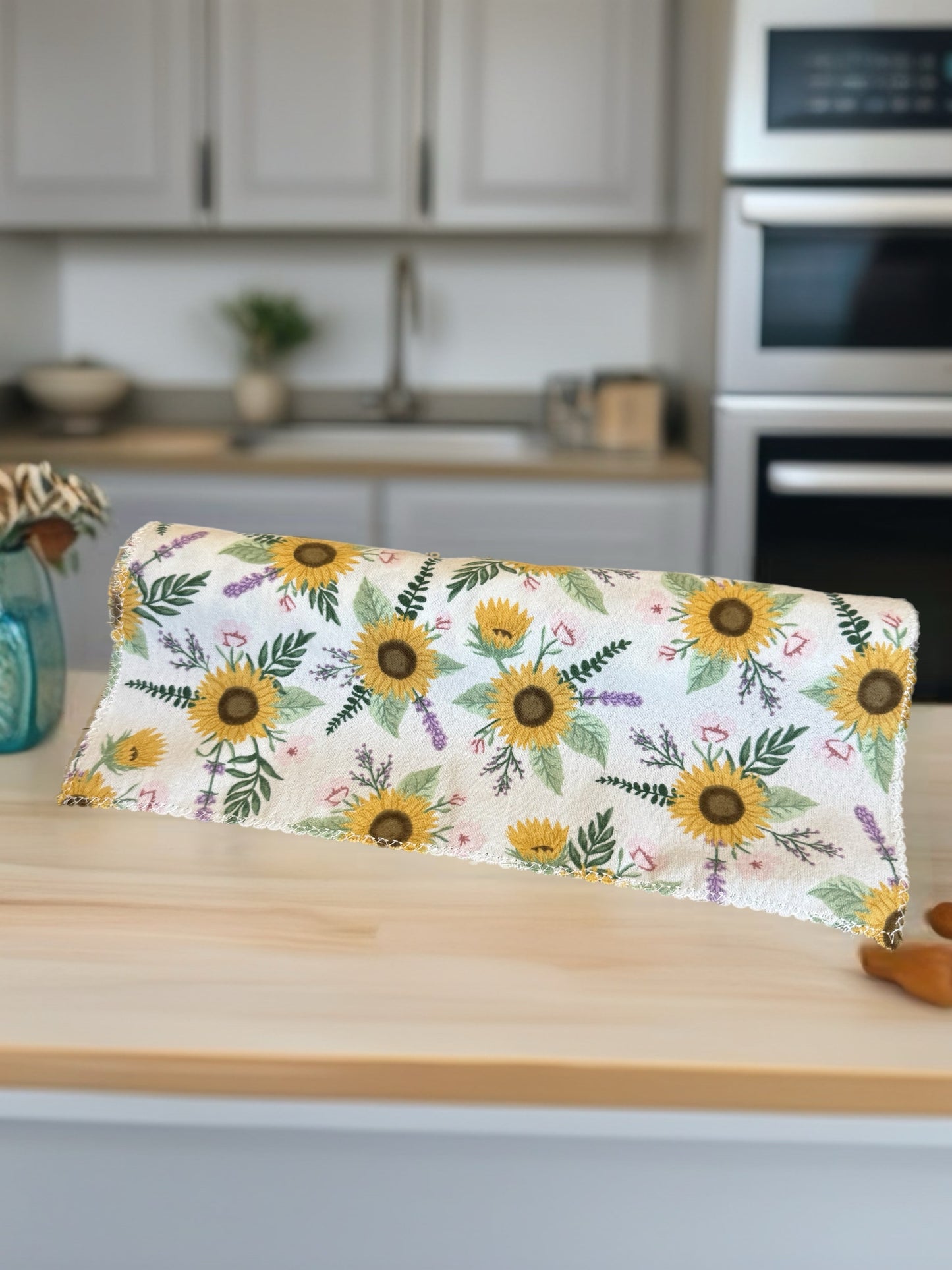 Reusable Paper Towels – Sunflower Floral Print | Eco-Friendly & Washable