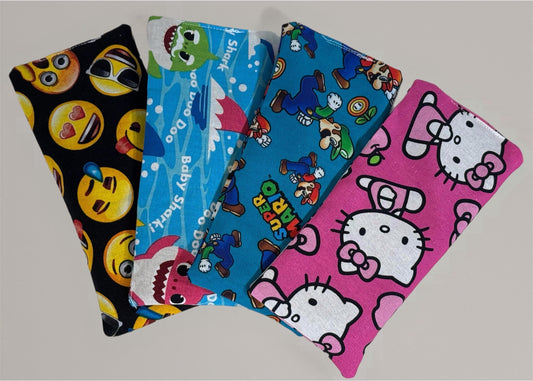 Kids Lavender Eye Pillow - Flaxseed Rice Filled - Calming Aromatherapy - Character Prints - Reusable Relaxation Gift