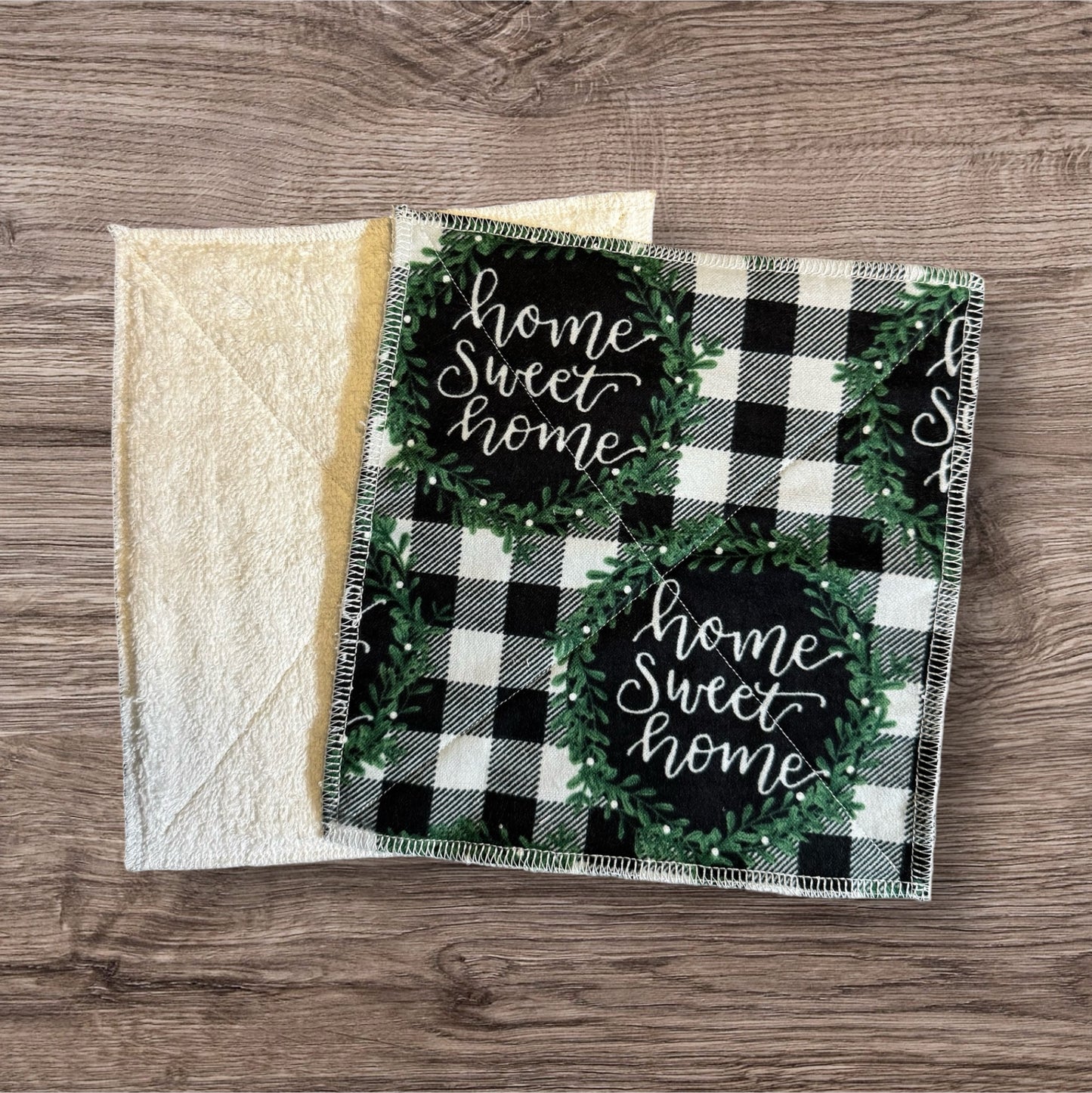 🏡 2-Ply Dish Towels – Cotton Flannel & Terry Cloth
