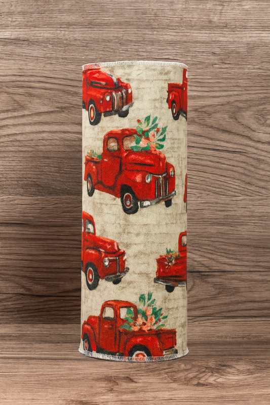 Reusable Paper Towels – Red Vintage Truck Print (6-Pack) | Eco-Friendly Farmhouse Holiday