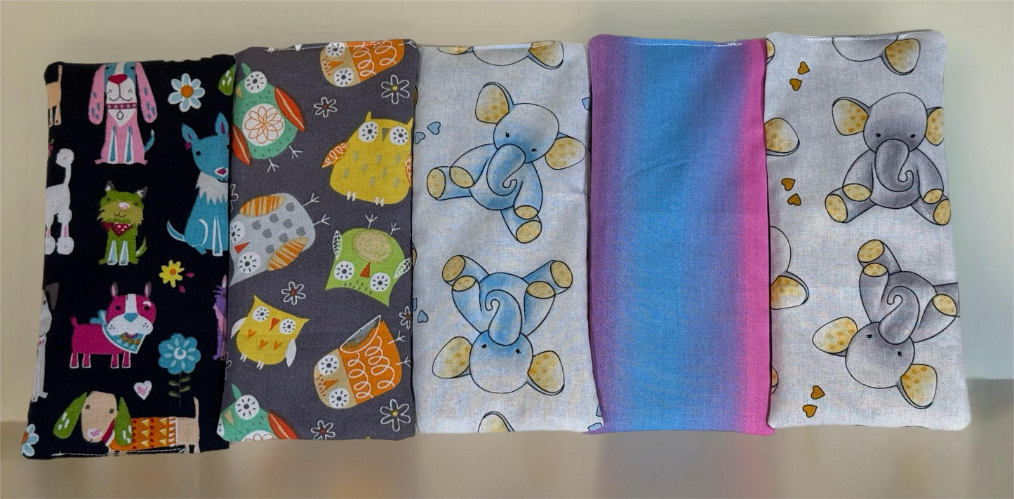 Kids Lavender Eye Pillow - Flaxseed Rice Filled - Calming Aromatherapy - Character Prints - Reusable Relaxation Gifts