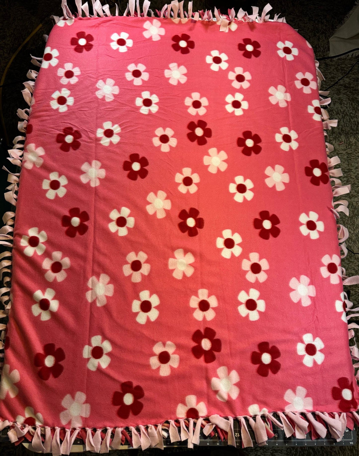 Handmade Tie Knot Blanket – Lightweight Cozy Fleece Throw – Perfect Gift