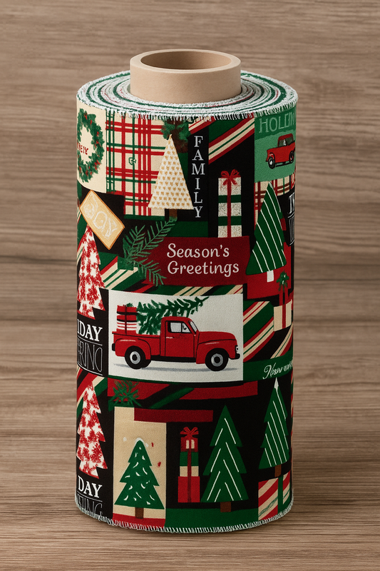Reusable Paper Towels – Holiday Patchwork Print (6-Pack) | Eco-Friendly Christmas Kitchen