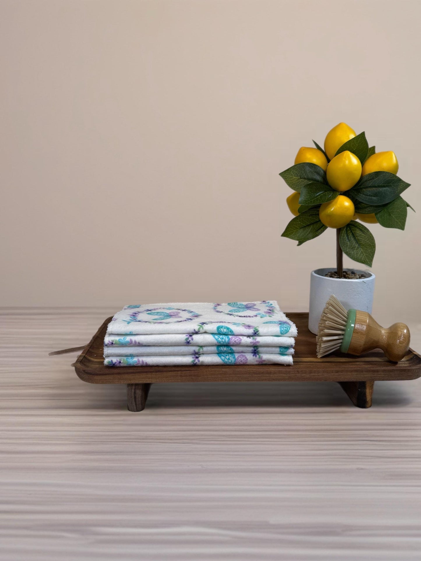 2-Ply 2  Pack Zero Waste Dish Towels, Cotton Flannel, Terry Cloth| Eco-Friendly & Washable