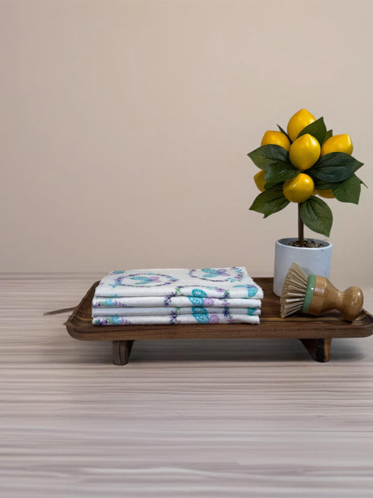 2-Ply 2  Pack Zero Waste Dish Towels, Cotton Flannel, Terry Cloth| Eco-Friendly & Washable