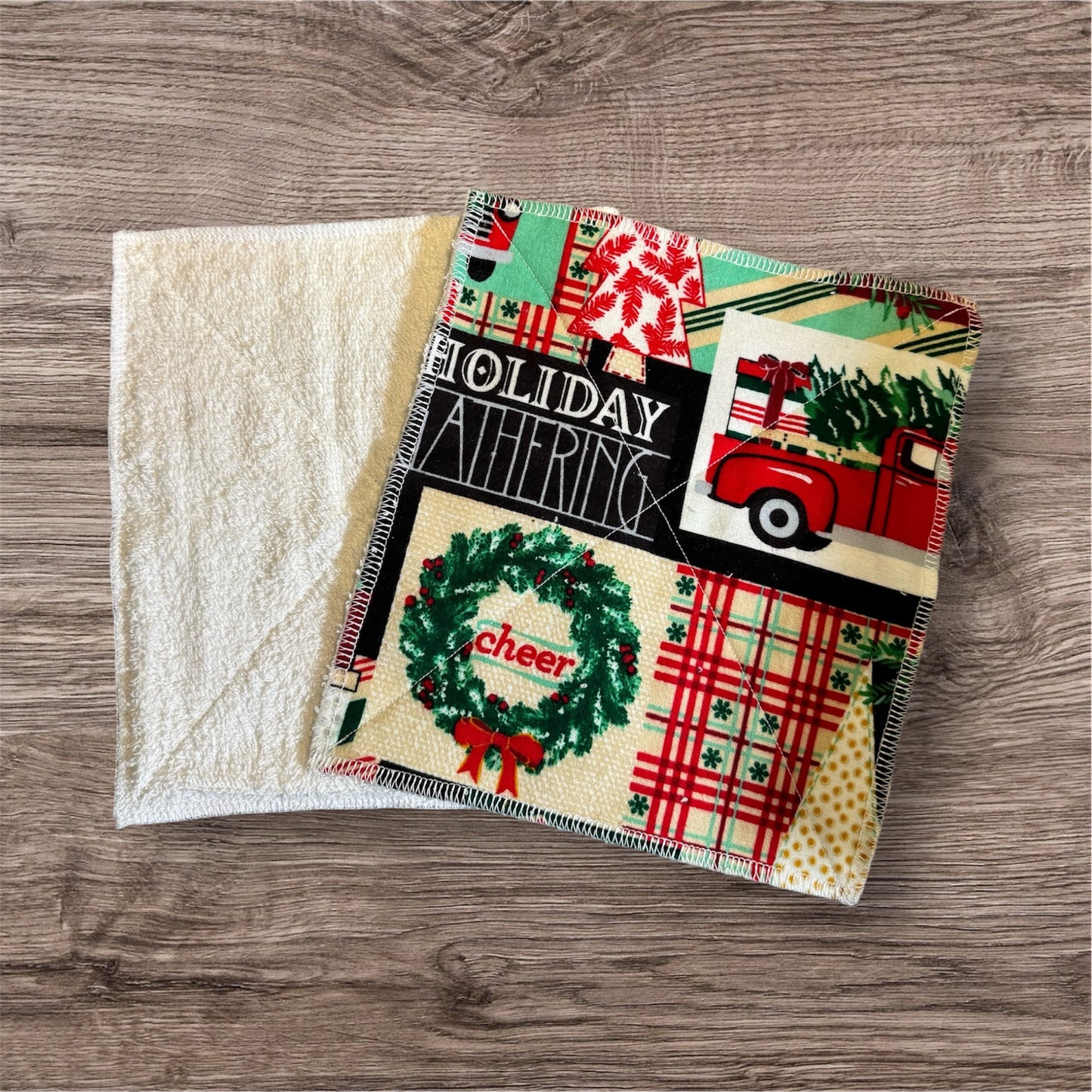 Reusable 2-Ply Dish Towels – Cotton Flannel & Terry Cloth, Absorbent Eco-Friendly Kitchen Towels (Set of 2)