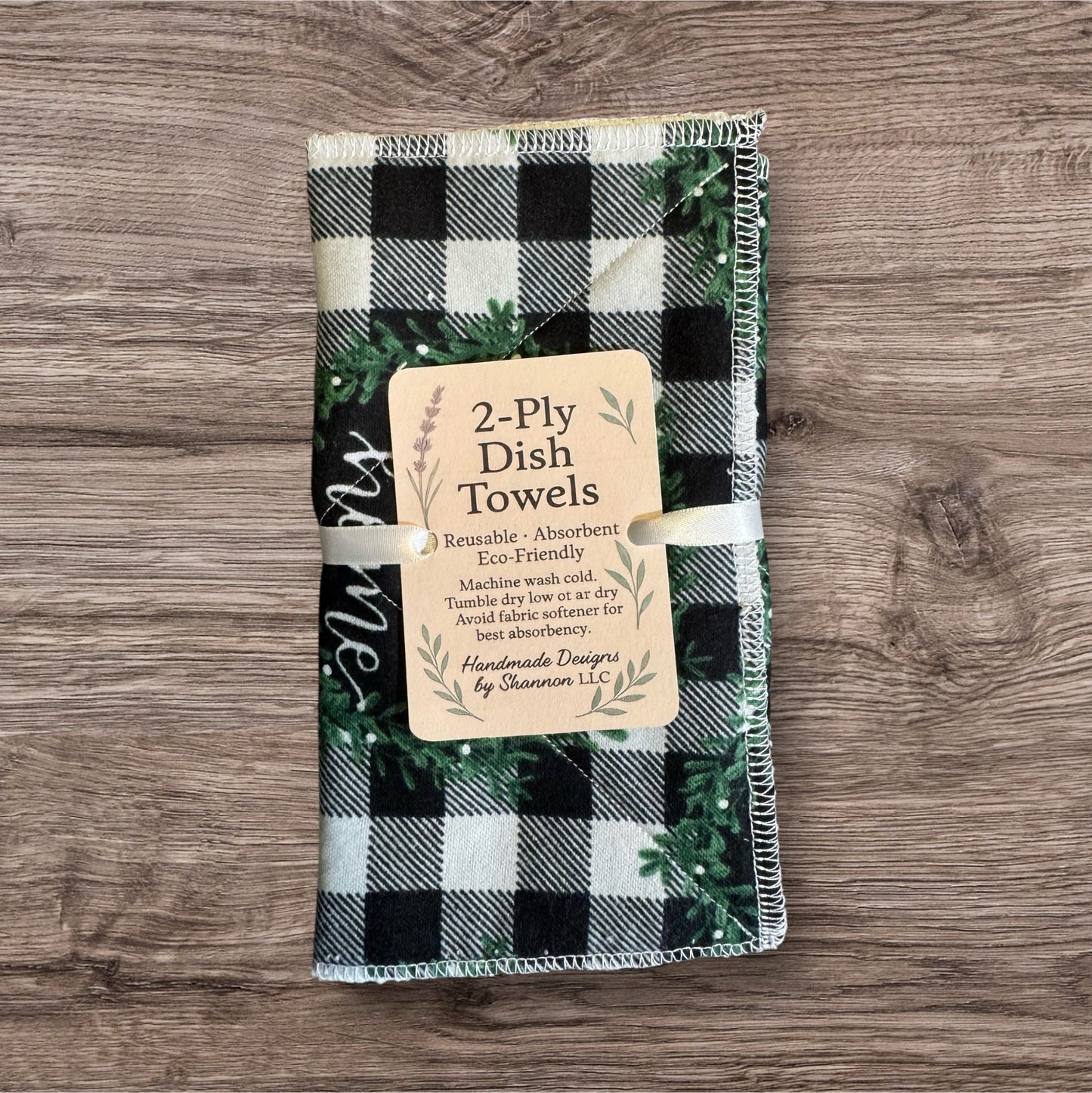 🏡 2-Ply Dish Towels – Cotton Flannel & Terry Cloth