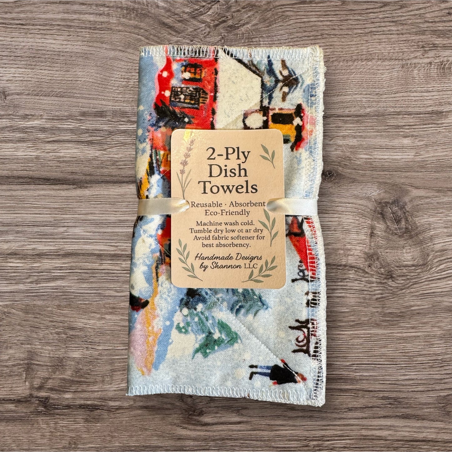 Reusable 2-Ply Dish Towels – Cotton Flannel & Terry Cloth | Absorbent & Eco-Friendly