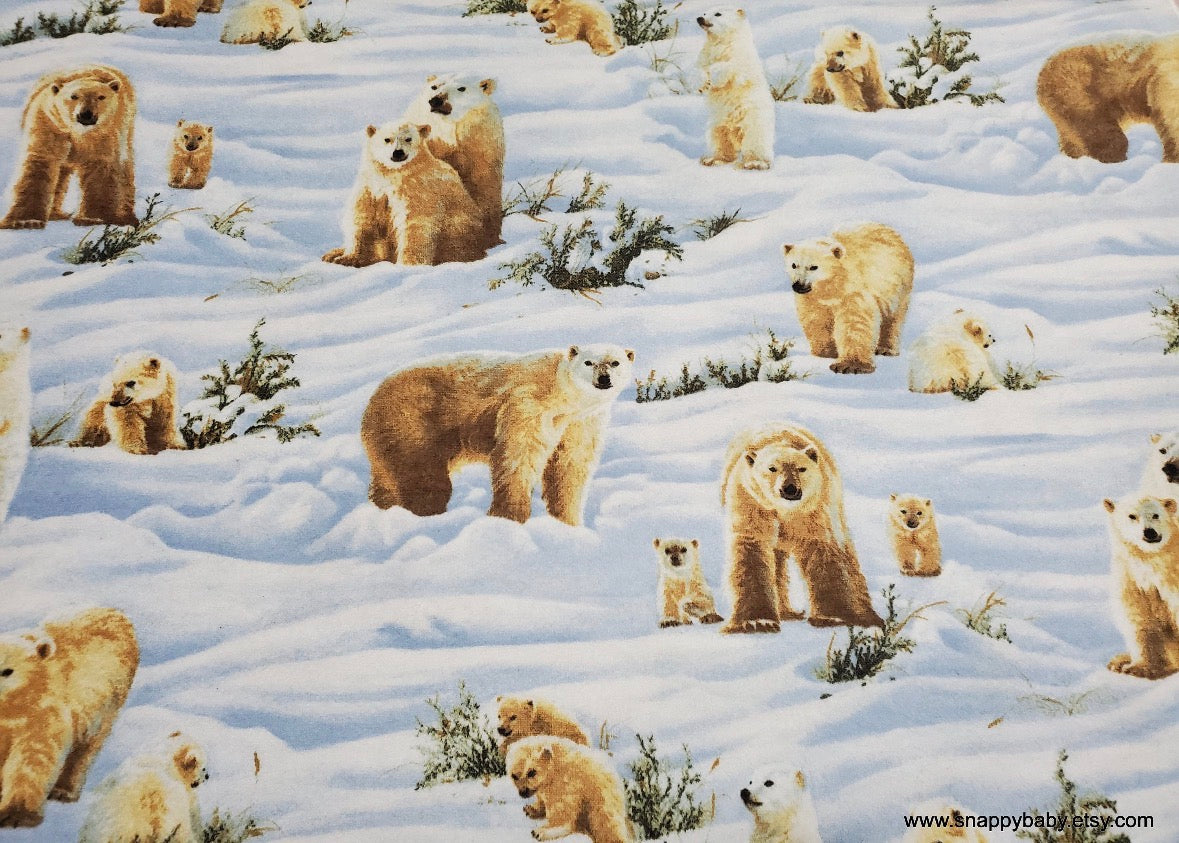 Polar Bear Reusable Paper Towels – Winter Flannel Unpaper Towels – Set of 6