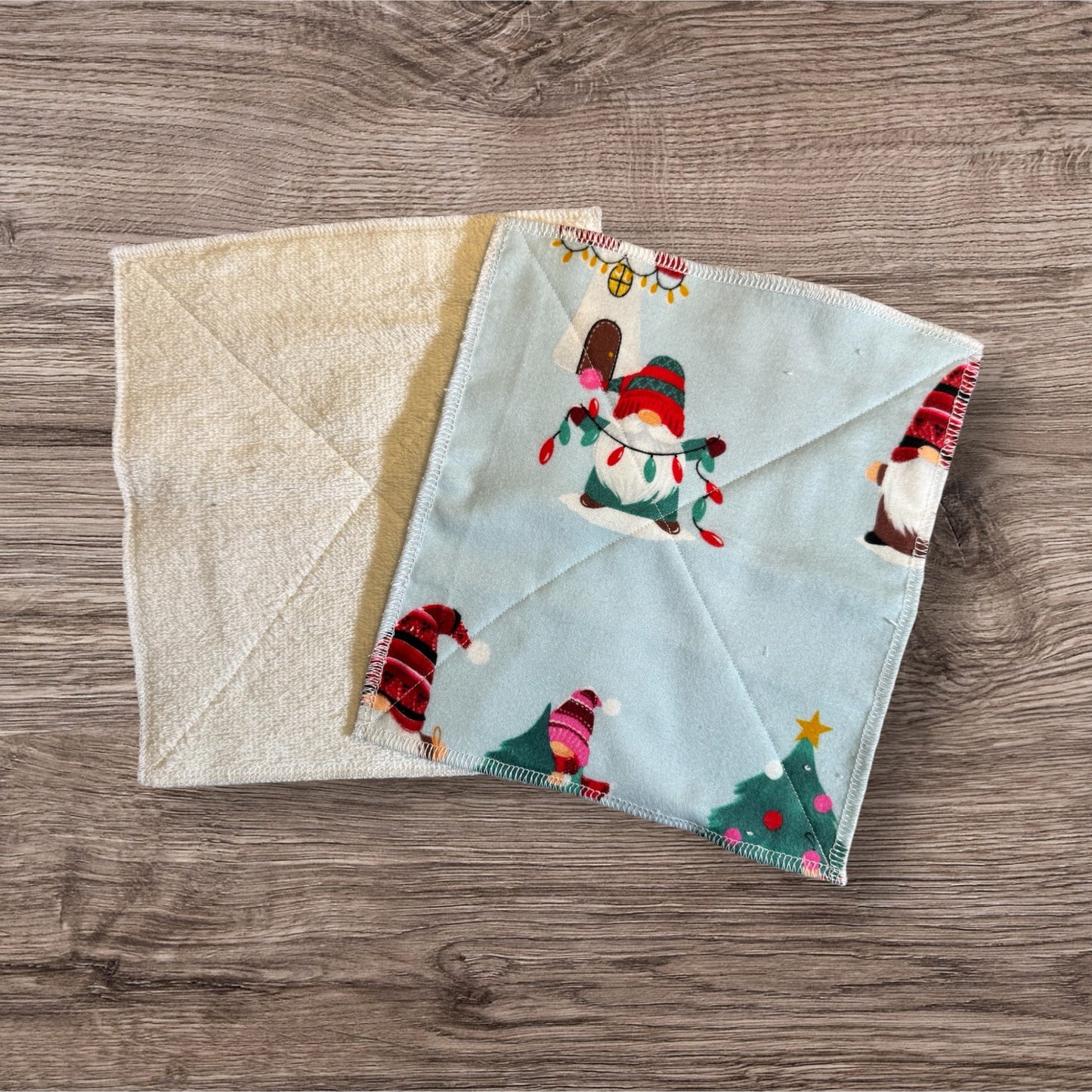 Reusable 2-Ply Dish Towels – Cotton Flannel & Terry Cloth, Absorbent Eco-Friendly Kitchen Towels (Set of 2)