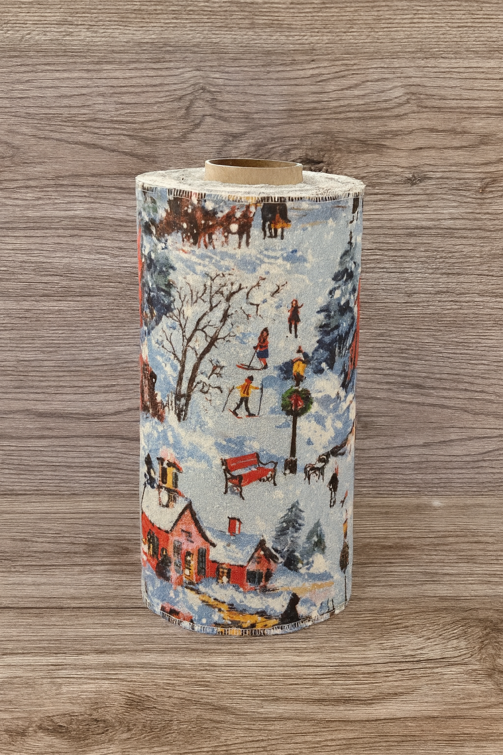 Reusable Paper Towels – Winter Village Print (6-Pack) | Eco-Friendly Holiday Kitchen