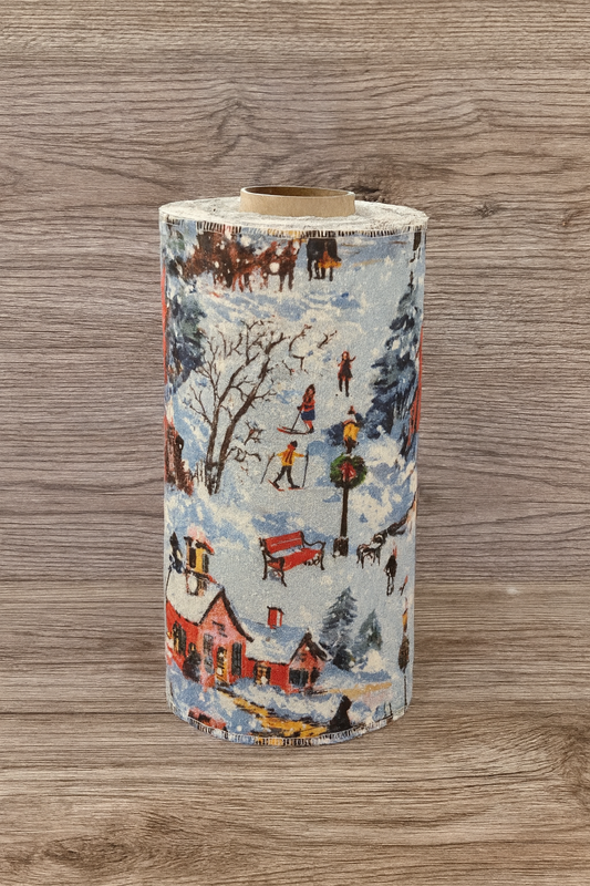 Reusable Paper Towels – Winter Village Print (6-Pack) | Eco-Friendly Holiday Kitchen