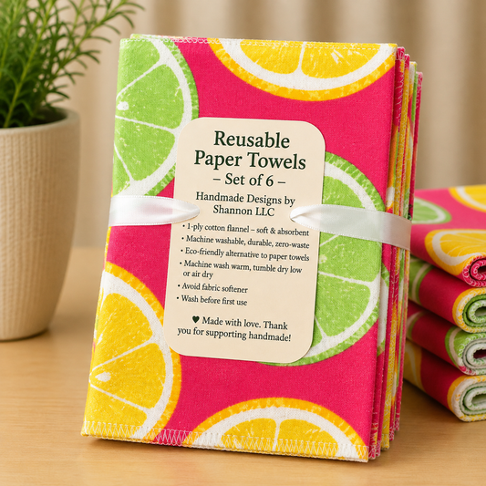 Citrus Splash Reusable Paper Towels – Set of 6