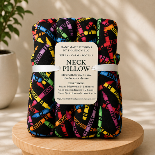 Colorful Crayon Print Neck & Shoulder Pillow – Hot & Cold Therapy