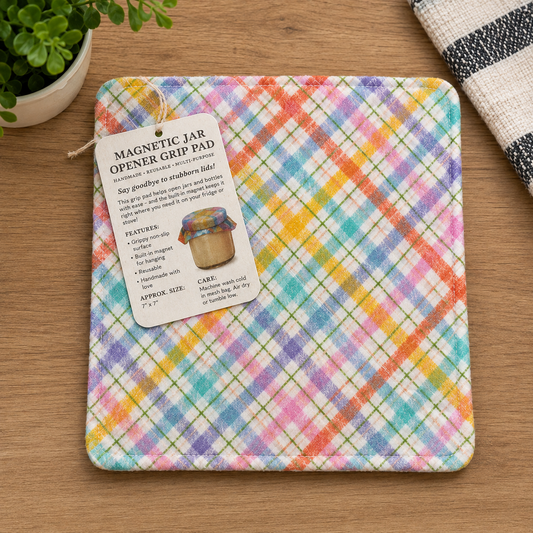 Colorful Plaid Magnetic Jar Opener Grip Pad