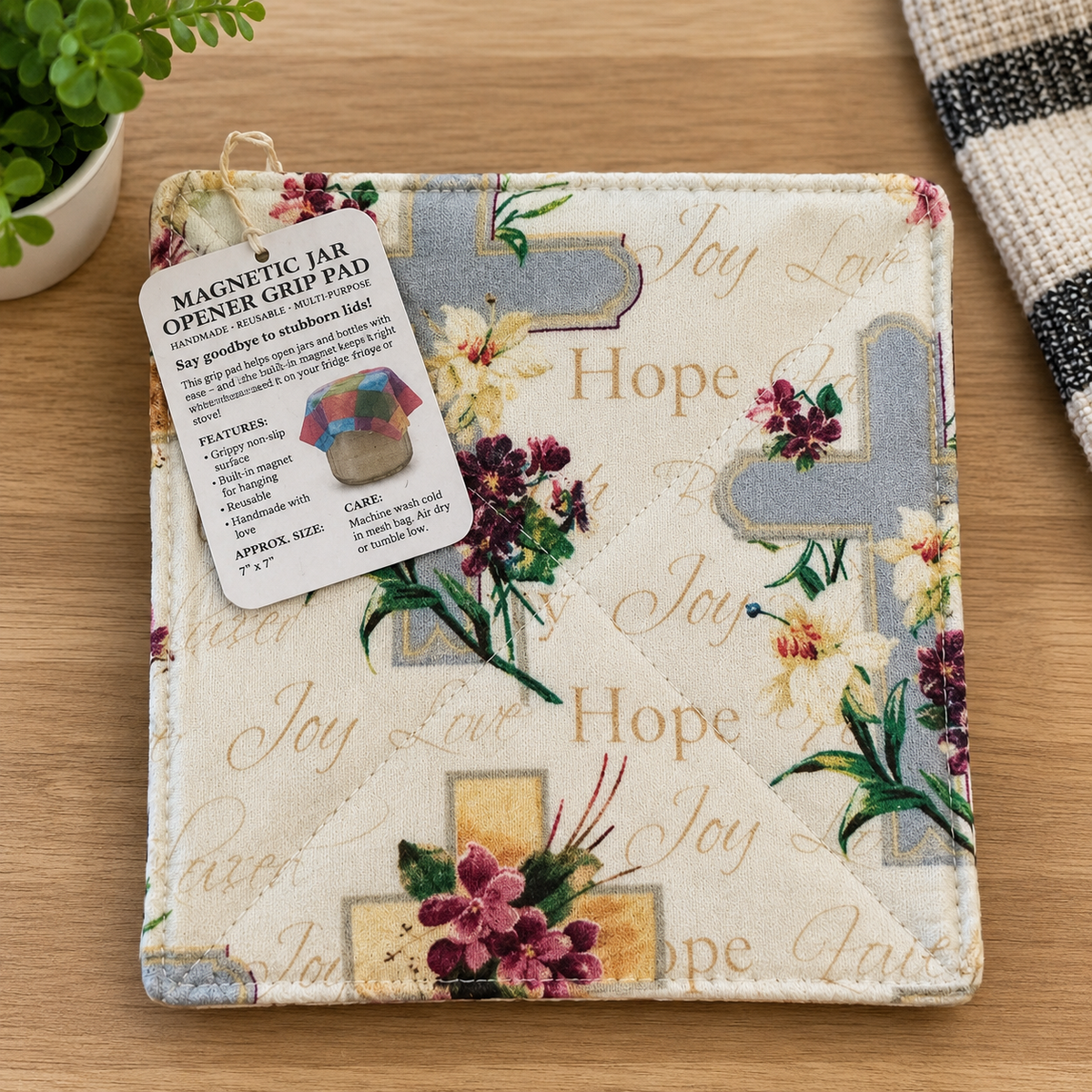 Faith, Hope & Joy Magnetic Jar Opener Grip Pad
