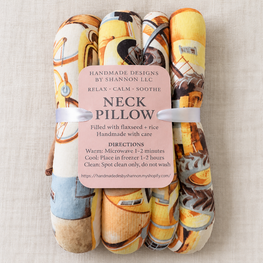 Farmhouse Tractor Flaxseed & Rice Neck Pillow