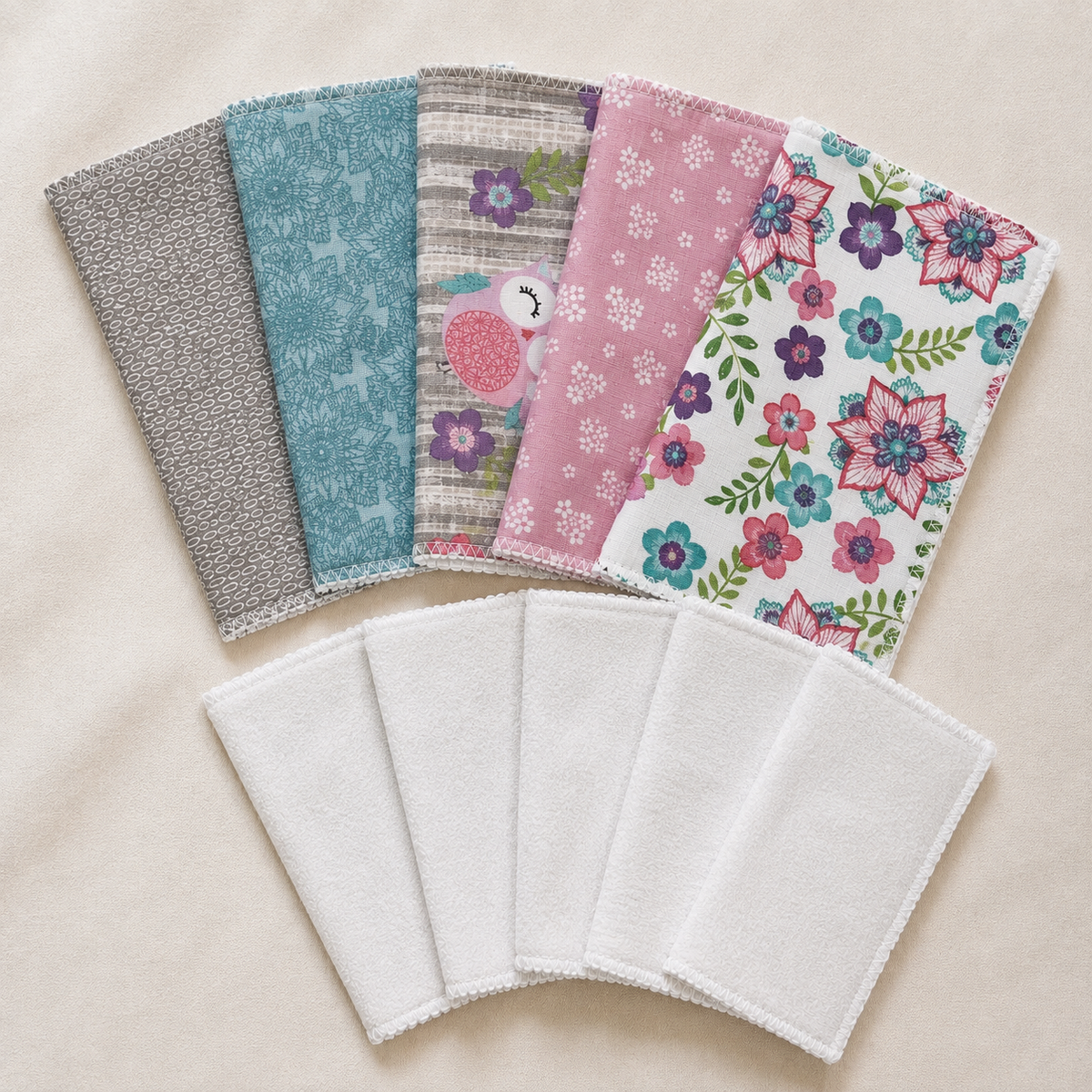 Handmade 2-Ply Reusable Baby Wipes – 25 Count | Washable & Eco-Friendly