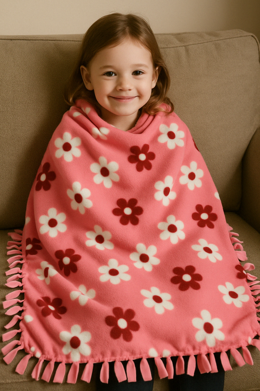 Handmade Tie Knot Blanket – Lightweight Cozy Fleece Throw – Perfect Gift