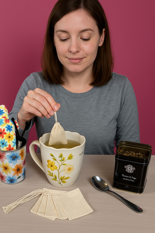 Eco-Friendly Reusable Tea Bags – 10 Pack | Handmade & Zero Waste Tea Filters