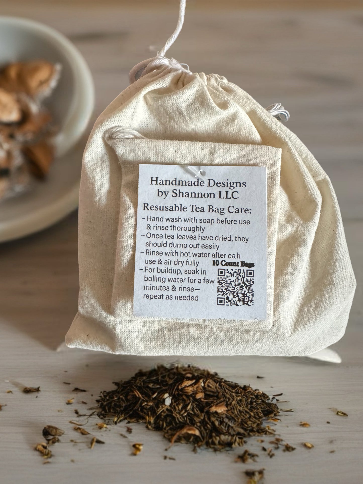 Eco-Friendly Reusable Tea Bags – 10 Pack | Handmade & Zero Waste Tea Filters