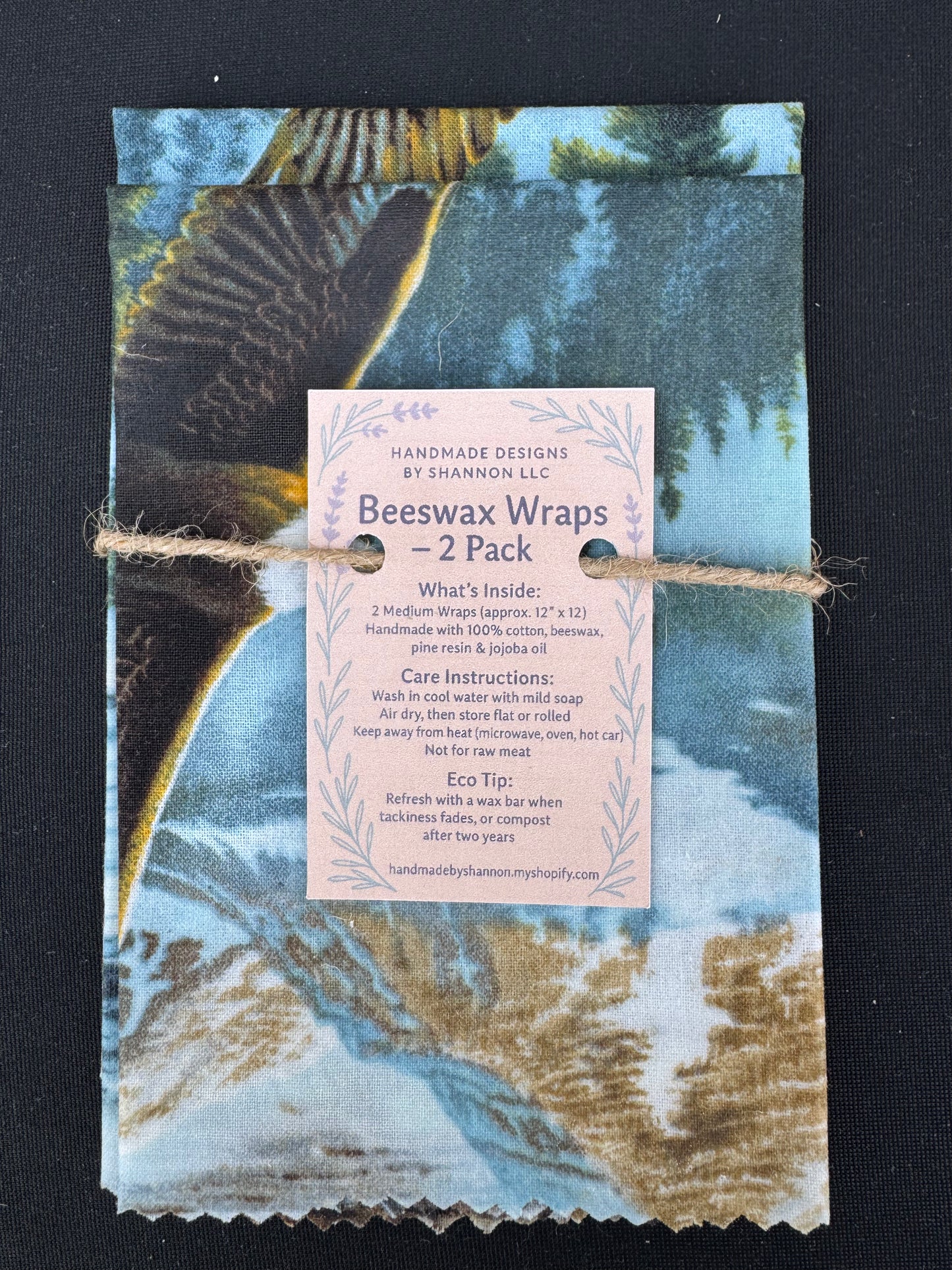 Beeswax Wraps – 2 Pack (Medium 12”x12”) | Reusable & Eco-Friendly