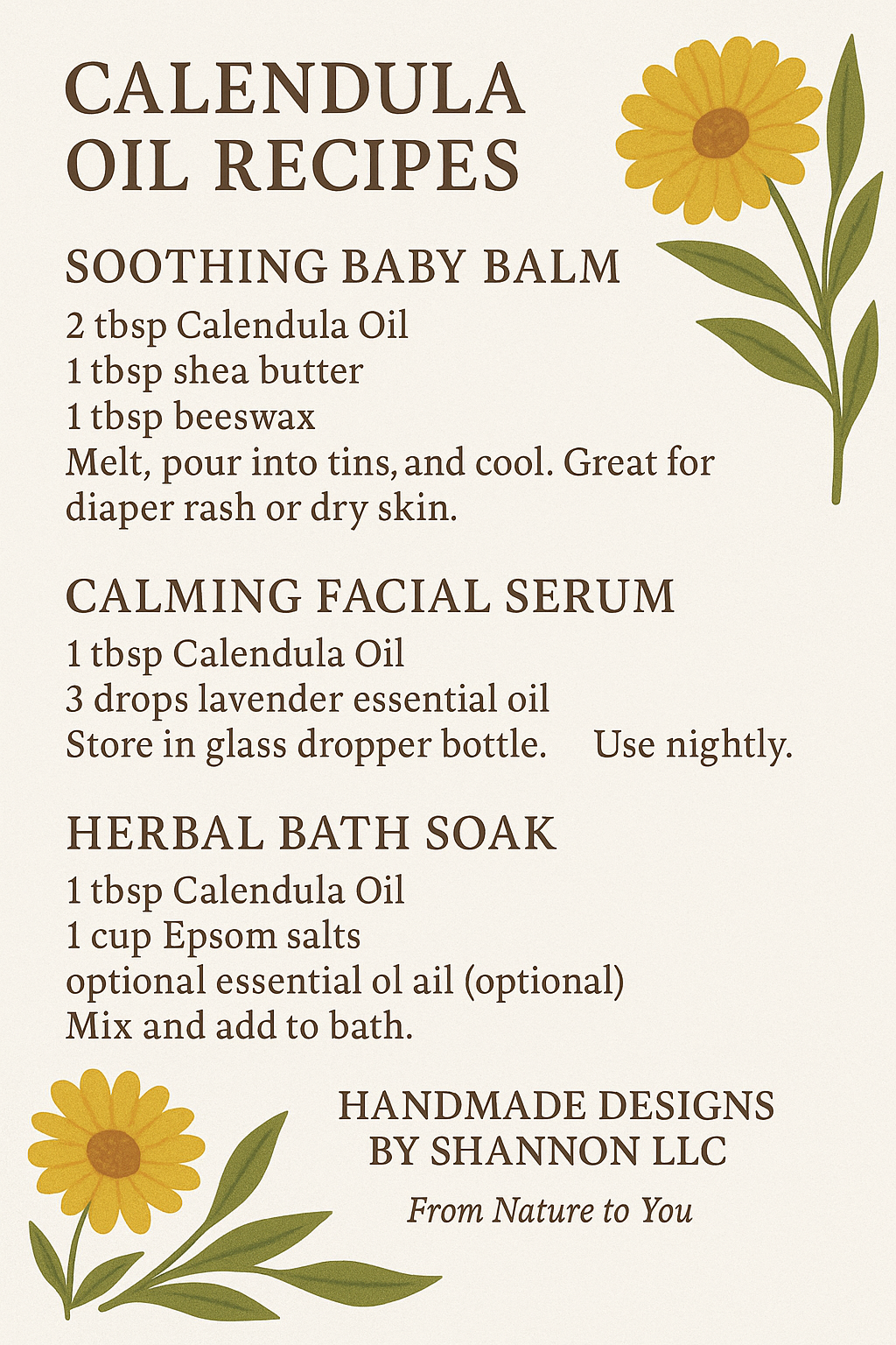 Calendula Oil – Handmade Herbal Infusion for Skin Care (2 oz / 4 oz)