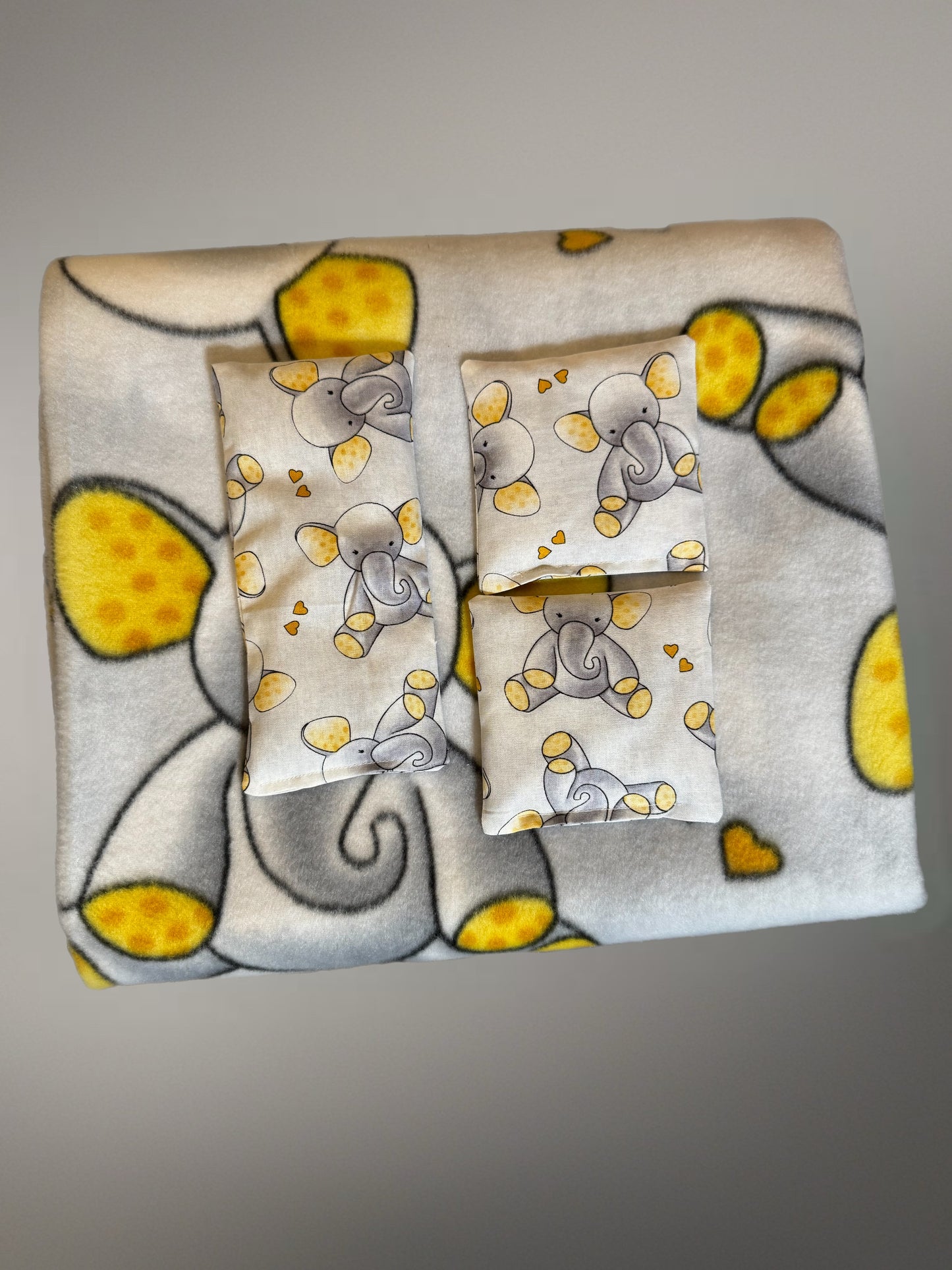 Elephant Comfort Care Set – Blanket, Lavender Eye Pillow & Boo Boo Packs