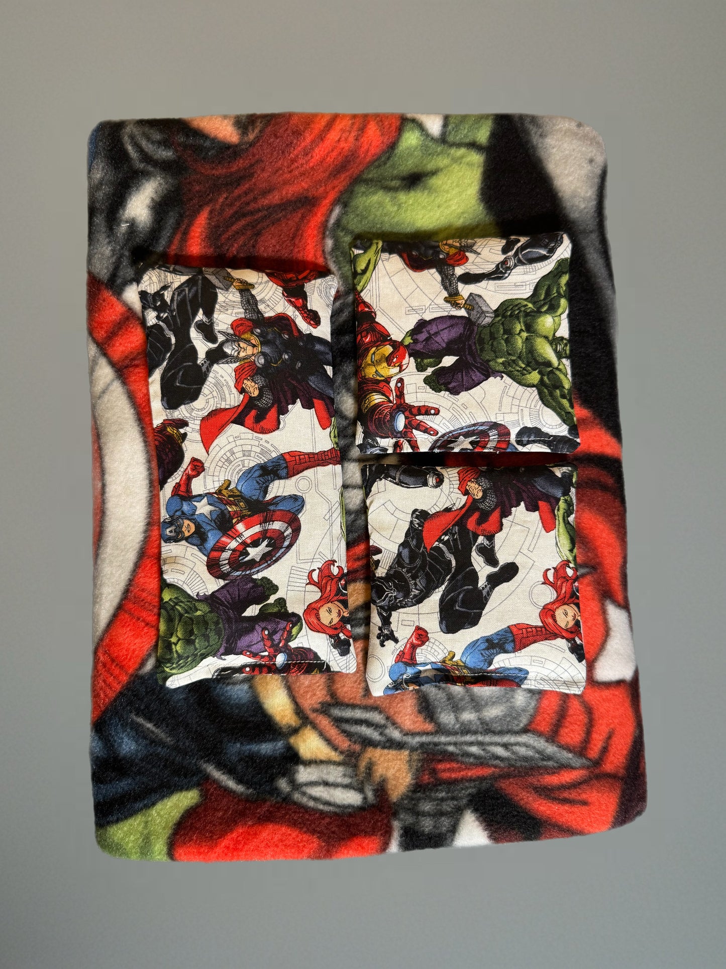 Superhero Comfort Set – Blanket, Lavender Eye Pillow, 2 Boo Boo Packs