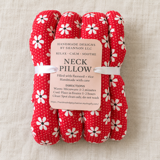 Red Daisy Flaxseed & Rice Neck Pillow
