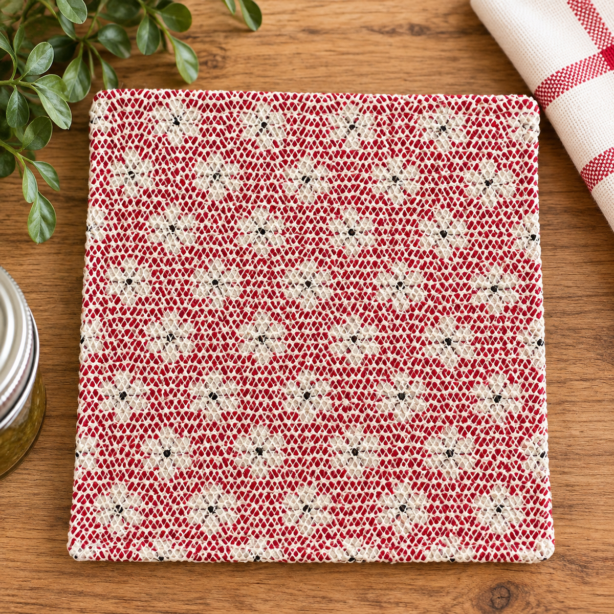 Red Daisy Magnetic Jar Opener Grip Pad