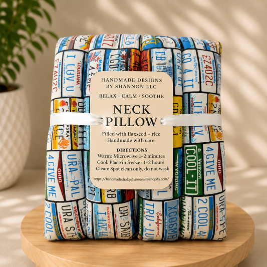 USA License Plate Road Trip Neck Pillow