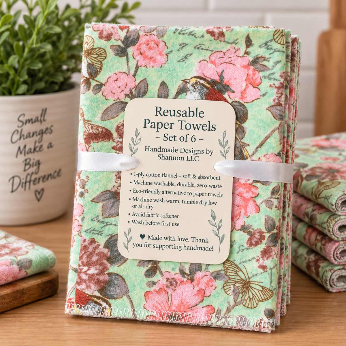 Vintage Botanical Reusable Kitchen Towel Gift Set