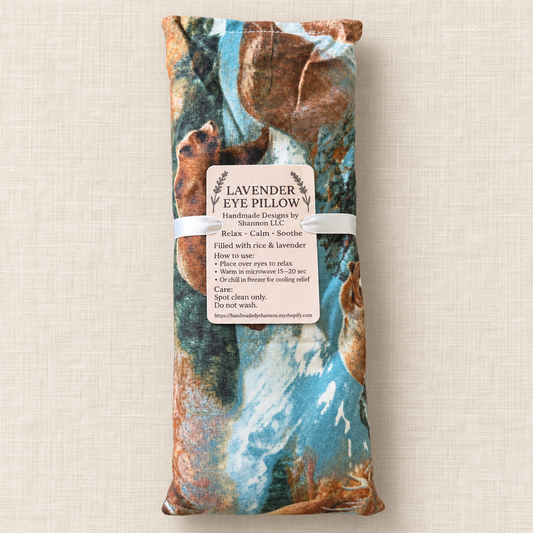 Woodland Bears Handmade Eye Pillow – Flaxseed & Rice Filled