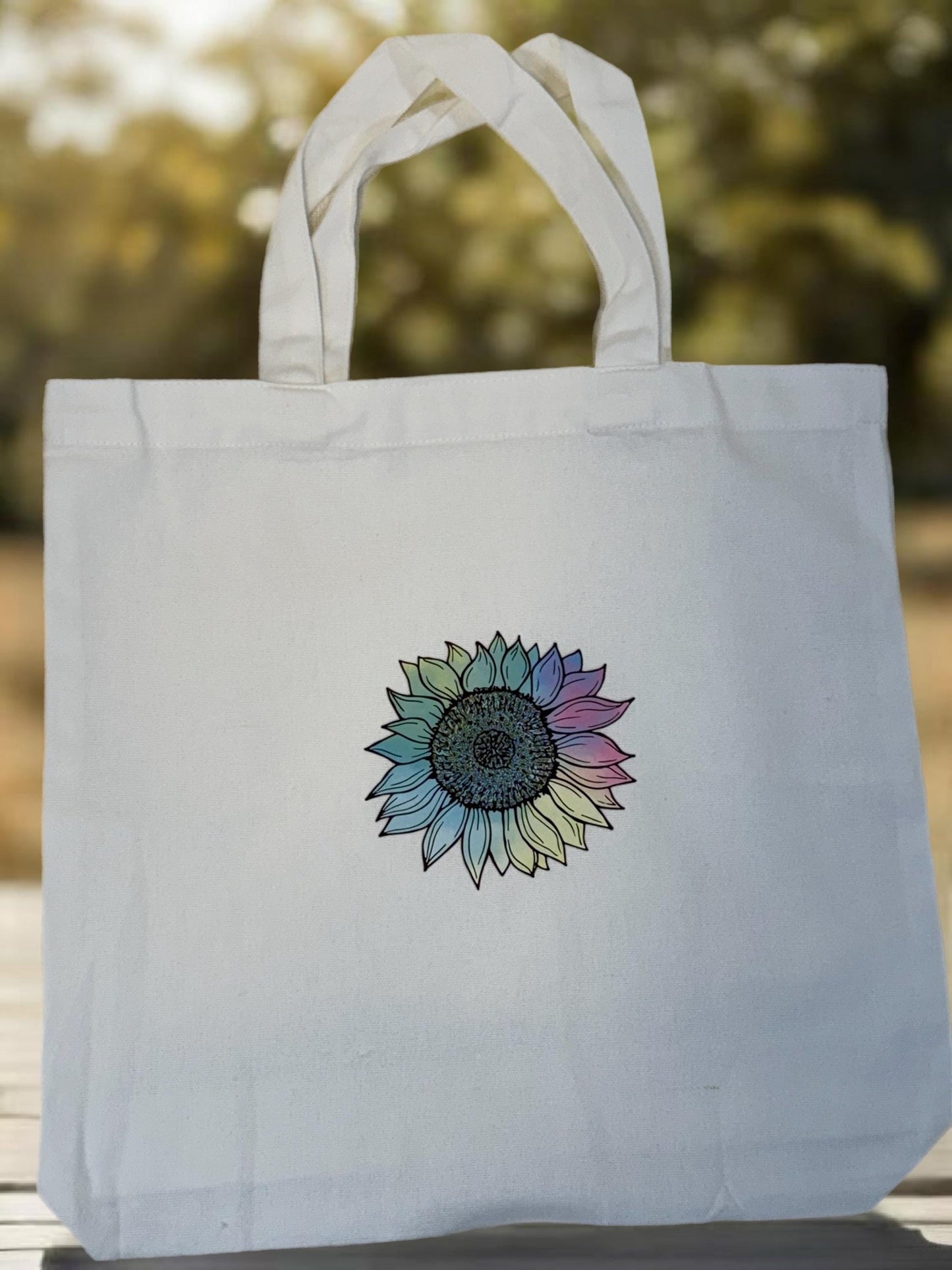 Pastel Sunflower Canvas Tote Bag – Eco-Friendly Reusable Bag