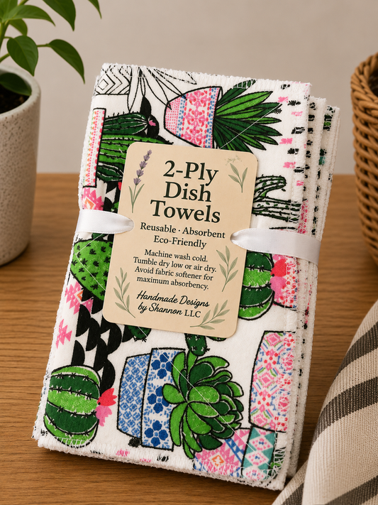 Cactus Garden 2-Ply Reusable Dish Towels