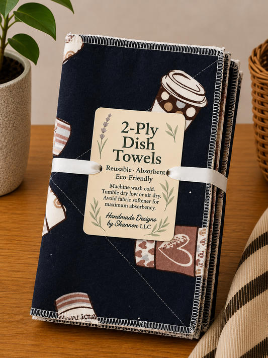Coffee Lover 2-Ply Reusable Dish Towels ☕