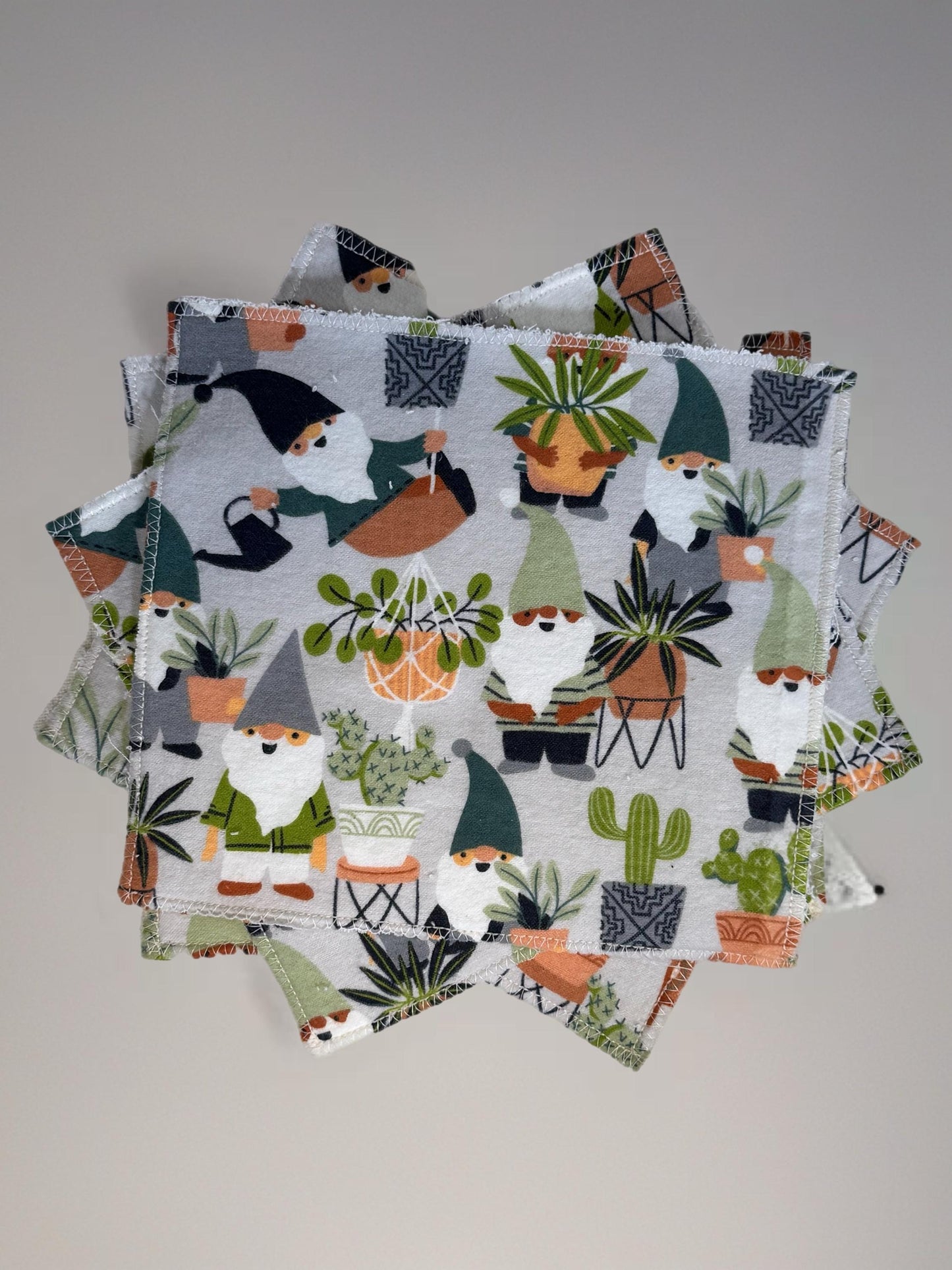 2-Ply 2 Pack Zero Waste Dish Towels, Cotton Flannel, Terry Cloth| Eco-Friendly & Washable