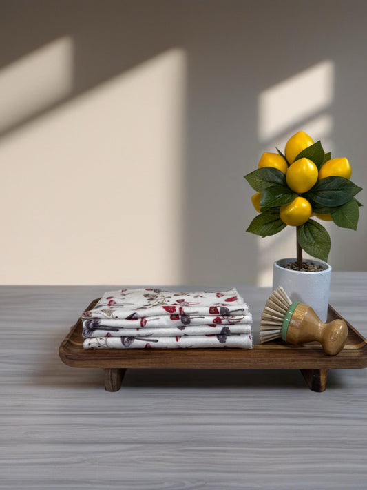 2-Ply 2  Pack Zero Waste Dish Towels, Cotton Flannel, Terry Cloth| Eco-Friendly & Washable