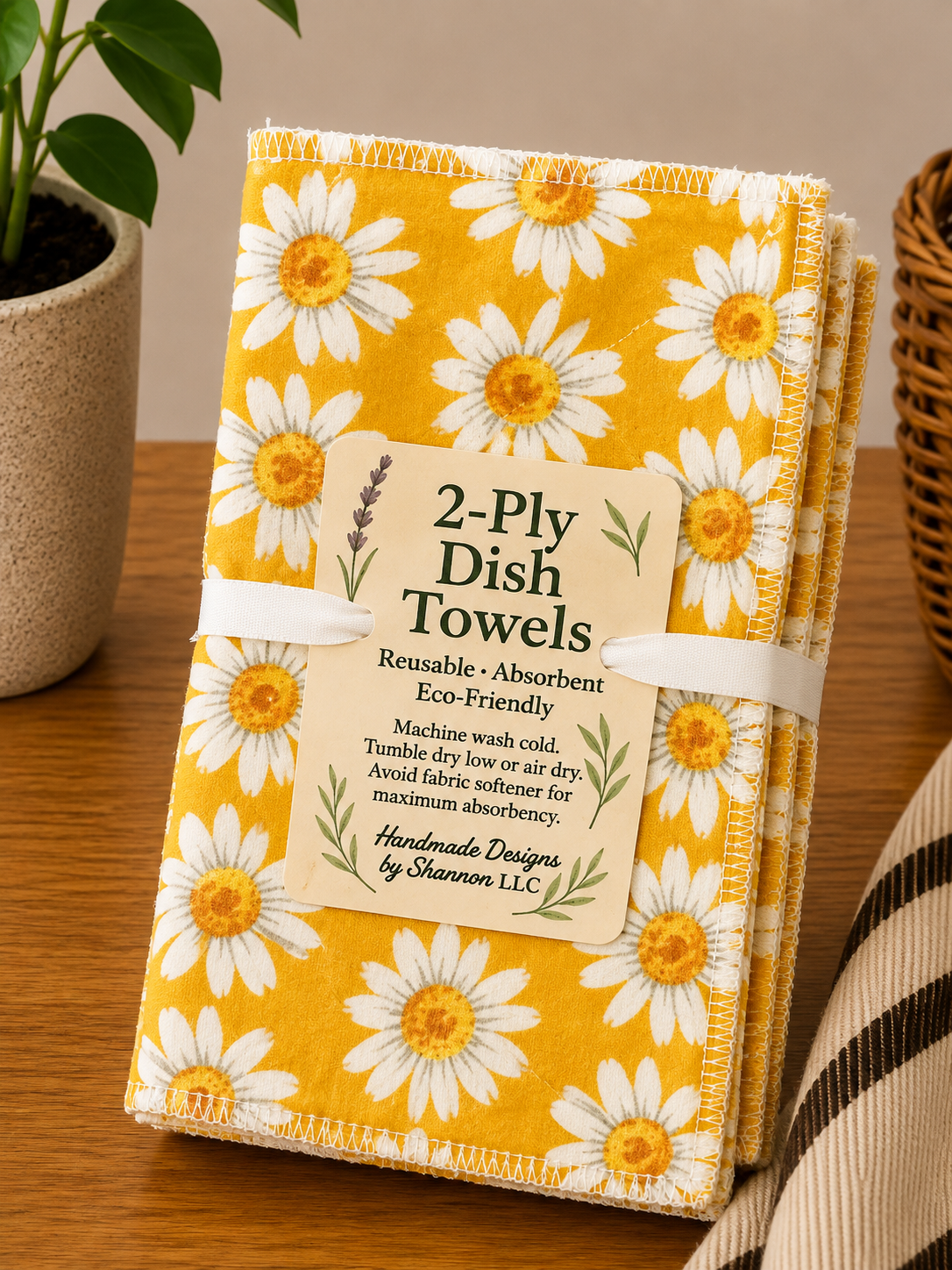 Golden Daisy 2-Ply Reusable Dish Towels 🌼