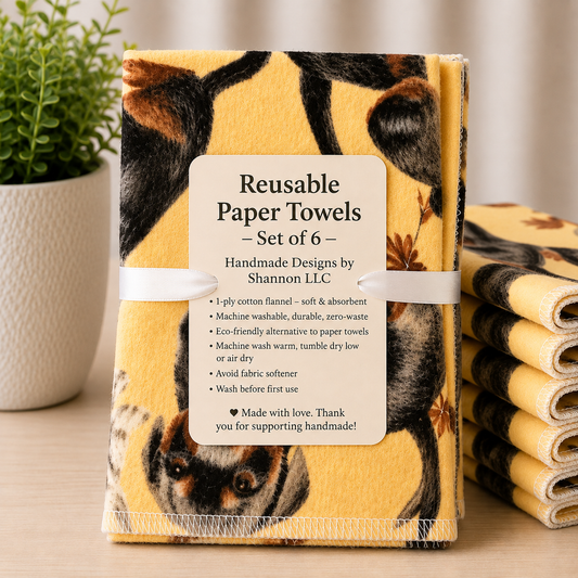 Dog Lovers Reusable Paper Towels – Set of 6