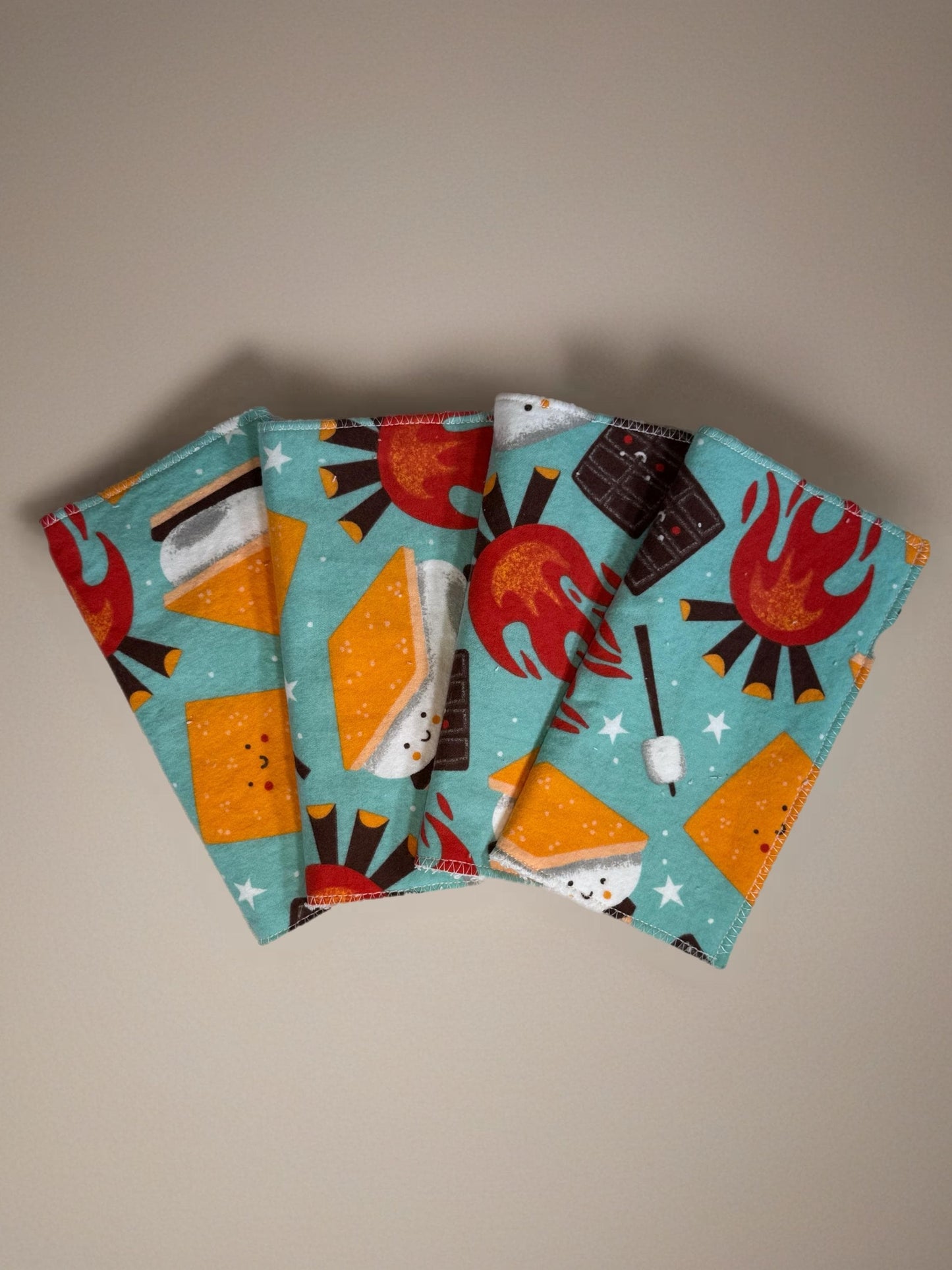 2-Ply 2 Pack Zero Waste Dish Towels, Cotton Flannel, Terry Cloth| Eco-Friendly & Washable